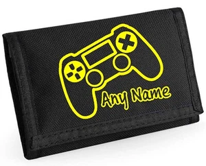 Game Controller Outline Print Personalised Boys Kids Ripper Wallet Coin Holder - Picture 1 of 12