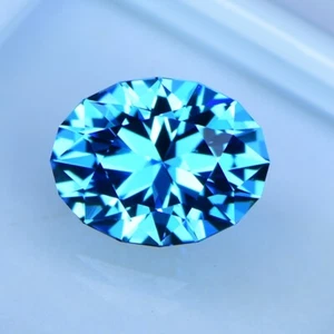 8.28ct Natural Electric Blue Topaz Custom Cut, 14.06 x 10.82mm, Watch The Video - Picture 1 of 2