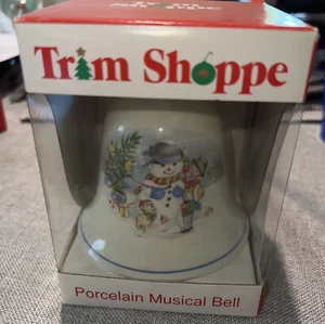 Trim Shoppe Christmas Porcelain Musical Bell Germany 1994 White Christmas - Picture 1 of 6