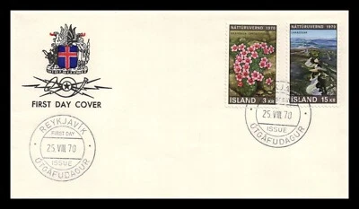 Iceland 1970 FDC, Year of Conservation of Nature. Lot # 9. With Leaflet. - Image 1 of 3