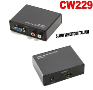 CONVERTITORE DA ANALOGICO VGA + AUDIO R/L A HDMI MONITOR PC VIDEO SU TV DI CASA - Picture 1 of 3