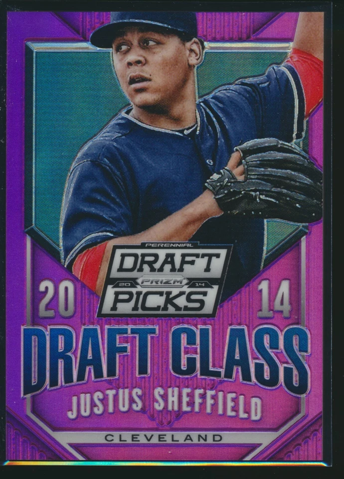 2014 Panini Prizm Perennial Draft PURPLE PRIZM #29 Justus Sheffield 068/149 - Image 1 of 1