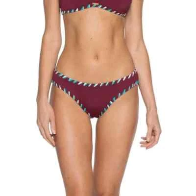 Pantalones de bikini reversibles Becca by Rebecca Virtue Camille Hipster Cabernet L Foto 1 de 4