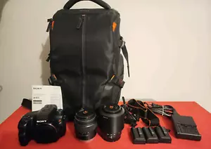 Sony Alpha a65 - 24.3MP Digital SLR Camera Bundle with 2 Lenes and Case  - Picture 1 of 24