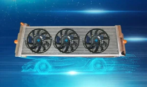 NEW Intercooler Radiator & FAN Aluminum Liquid Heat Exchanger Air to Water - Picture 1 of 7