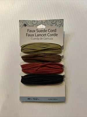 Cousin Faux Suede Cord for Jewelry and Crafting 40’ - Four Colors - Image 1 of 3