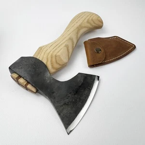 Small Hand-Forged Axe – 52100 Carbon Steel, Ash Handle, Bowl Carving Tool - Picture 1 of 13