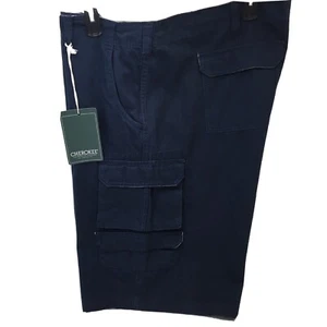Cherokee Cargo Shorts Sportswear Men's Big & Tall Tan Blue NWT Size 44 - Picture 1 of 9