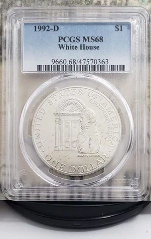 1992-D Silver White House Commemorative Dollar - PCGS MS68 - Fresh from Grading! Cover