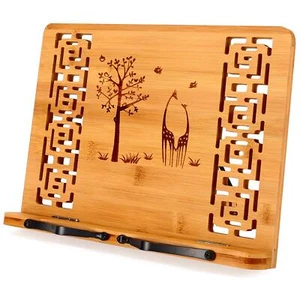 Book Stand for Reading (13.2 x 9.4 inch) Bamboo Cookbook Stand Holder for Kit... - Picture 1 of 9