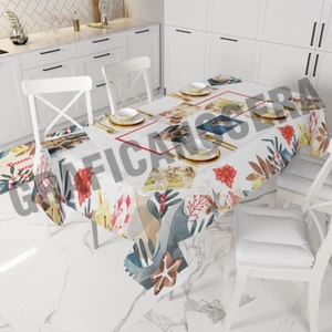 Tovaglia Natalizia Antimacchia in coordinato con Tappeto e Zerbino regalo natale - Foto 1 di 2