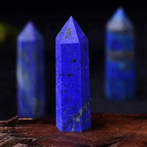 50-60mm Natural Lapis Lazuli Quartz Crystal Point Wand Stone Obelisk Column Rock - Picture 1 of 12