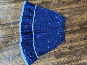 Falda boho de verano vintage para mujer azul floral a lunares encaje 28” cintura años 60 70 - Imagen 1 de 4