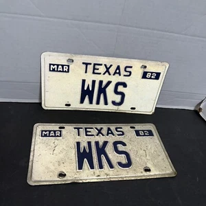 Juego de pares de placas de tocador WKS de colección de marzo de 1982 arte de pared Texas - Imagen 1 de 4
