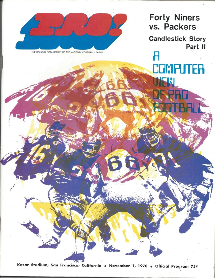 1970 11/1 football program San Francisco 49ers Green Bay Packers Jack Clancy VG  - Image 1 of 1