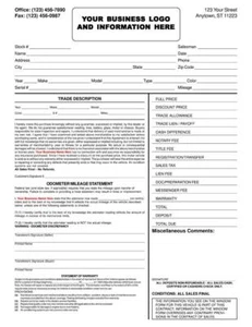 50 Custom Used Vehicle Automotive Bill Of Sale / 2 Part / 8.5 x 11 TMG010 - Picture 1 of 1