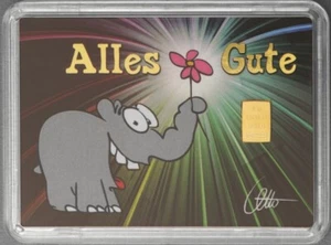 Goldbarren Valcambi Ottifant Otto Waalkes 1 Gramm Alles Gute 999.9 Geschenk - Bild 1 von 2