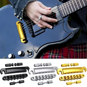 6 Strings Guitar Tune-O-matic Bridge And Tailpiece With Posts For LP Electric - Picture 1 of 15