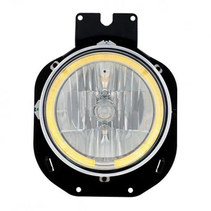 1996-2005 Freightliner Century Crystal Headlight w/ LED Halo Ring - Amber - Bild 1 von 4