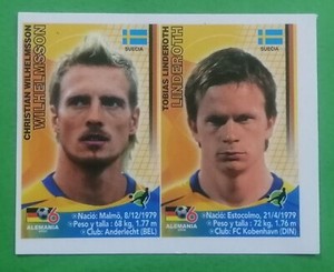 2006 Navarrete Germany World Cup FIFA  #113 CHRISTIAN WILHELMSSON / T. LINDEROTH