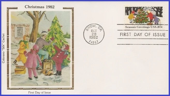 USA5 #2030 U/A COLORANO SILK FDC   Decorating the Tree - Image 1 of 1
