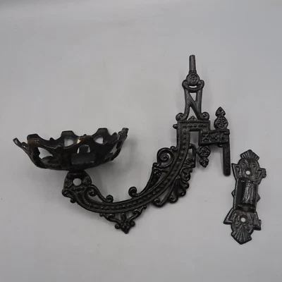 Aplique de pared de hierro fundido vintage lámpara Kero candelabro brazo oscilante con soporte Foto 1 de 4