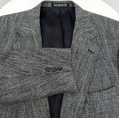 Christian Brooks Blazer Suit Jacket Mens Size 48R 5-Pockets Navy Brown - Image 1 of 4