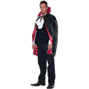 Chaleco reversible 3 piezas Conde Drácula Vampiro Jabot Capa Halloween Disfraz Adulto - Imagen 1 de 4