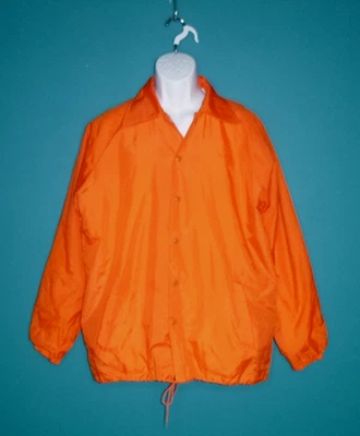 Chaqueta De Colección Años 70 Montgomery Ward Naranja Nylon Cortavientos Entrenadores Forrada Talla L Foto 1 de 4