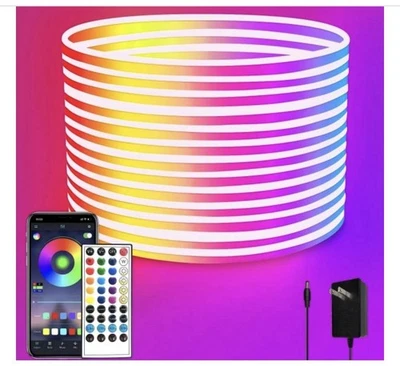 NEU Plugin 110 V LED Neon Flex Licht 10 m/32 Fuß App Steuerung/Fernbedienung - Bild 1 von 4