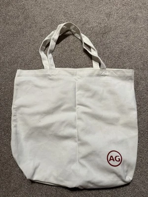 Bolso de Mano AG Adriano Goldschmied Jeans Blanco Lona Logo Shopper Foto 1 de 4