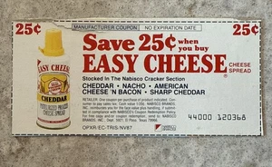 Vintage Gutschein Easy Cheese Nabisco Dosenkäse Requisite - Bild 1 von 3