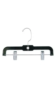 SSWBasics 11 inch Black Plastic Children's Skirt and Pants Hangers- Case - Picture 1 of 1