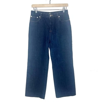 A.P.C. Jeans feminino tamanho 28 marinheiro índigo escuro jeans perna larga cropped - Imagem 1 de 4