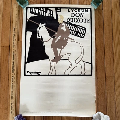 Beggarstaff Bros. LYCEUM DON QUIJOTE Publicidad Europea Impresión Litografía Inglaterra Foto 1 de 4