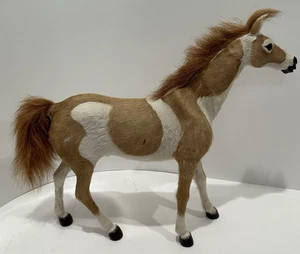 Vintage Bemalte Pferde Figur mit Echthaar Mähnenschwanz Pinto ca. 12" x 12,5" ISTZUSTAND - Bild 1 von 17