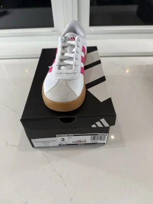 Kids Adidas VL Court 3.0 Pink Size 2 - Image 1 of 3