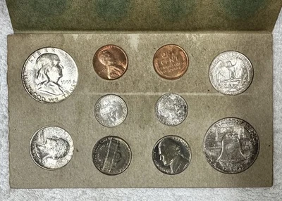 1955 US MINT DOUBLE SILVER UNCIRCULATED 10 COIN SET - PHILADELPHIA ONLY - Image 1 of 3