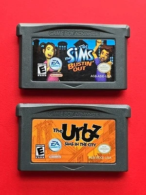 Sims Urbz City & Bustin' Out Nintendo Game Boy Advance GBA Games Authentic Saves - Image 1 of 4