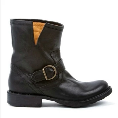 Fiorentini + Baker Eternity Eli Negro Moto Botines Mujer’s 7.5 Cremallera Hebilla Foto 1 de 4