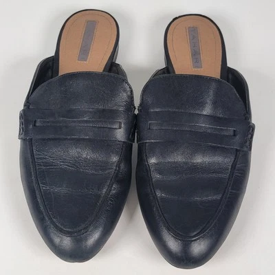 Tahari Flora Cuero Negro Mula Toboganes Talla 7.5 Foto 1 de 4