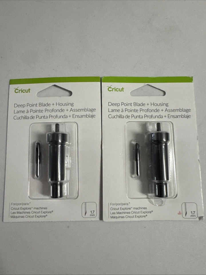 Dos cuchillas de punta profunda Cricut + herramientas de corte de repuesto de carcasa 1,7 mm 2002293 Foto 1 de 1