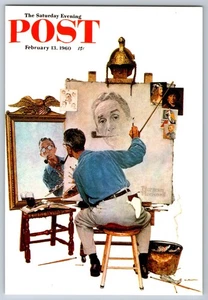 #2839 Norman Rockwell FDC Maxi Card stamp & cancel on back - Picture 1 of 2