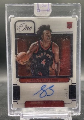 2021-22 Scottie Barnes One And One RC Rookie Auto Purple /35 SSP Seal #RA-SCB - Image 1 of 3