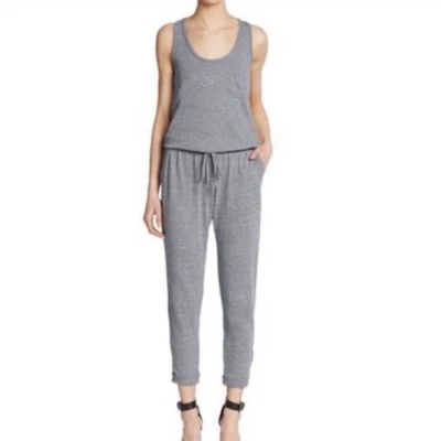 C&C California Light Gray Sleeveless Comfy Pockets Jumpsuit Size-M Summer - Image 1 of 4