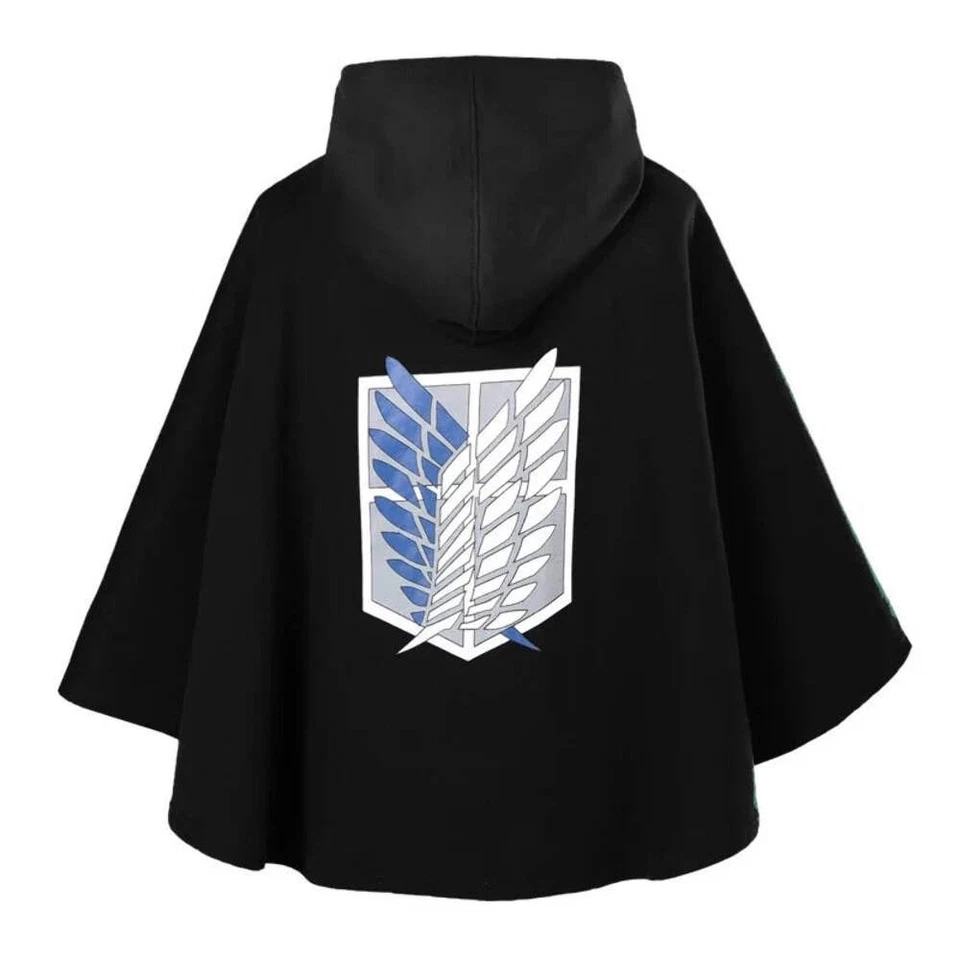 Capa Attack on Titan Scout Corps - Capa de cosplay con capucha verde/negro (unisex) Foto 1 de 4
