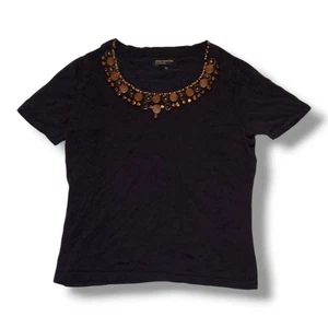 Women's Jones New York Navy Blue Short Sleeve Top. Size Small - Picture 1 of 8