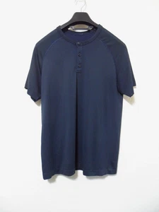 Lululemon Men's Blue Metal Vent Tech Short Sleeve Henley Shirt Medium - Picture 1 of 9