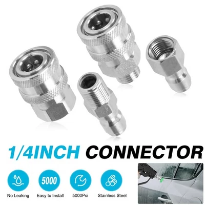 AOMINOHOMA NPT 1/4 Inch Pressure Washer Coupler Quick Connect Plug Pressure Washer Adapter