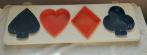 FESCO RETRO Poker Game Card Playing Casino Night Snack Caddy Tray Dish 23" RARE - Picture 1 of 5